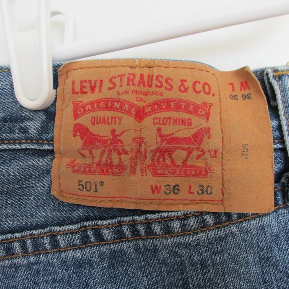 Levi's 501 Blue Jeans 36x30 - Picture 7 of 16